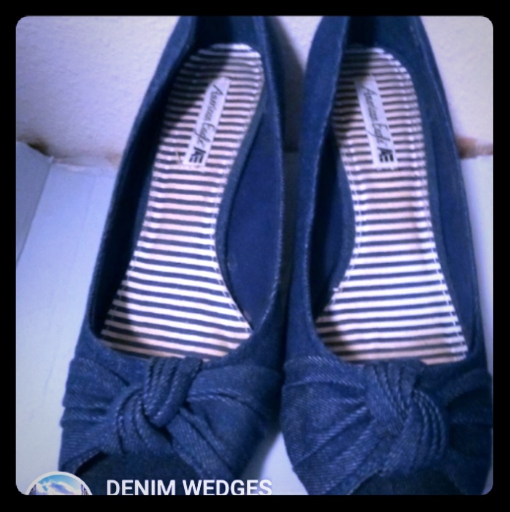 Denim wedges